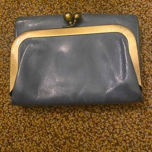Hobo small blue leather wallet